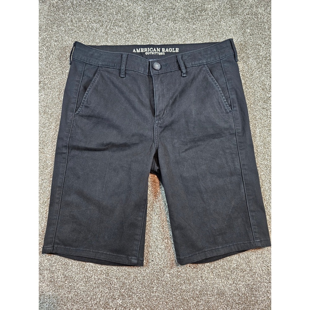 American Eagle Skinny Bermuda Shorts Black Super Stretch Womens Size 10